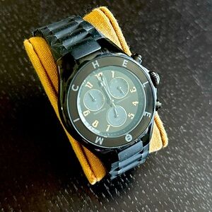 Michele Black Silicone Watch